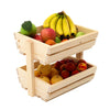 Wooden Vegetable Fruit Basket Stacking Container Slatted Veg Storage Rack Holder