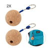 2x 50mm Floating Cork Ball Key Ring Sailing Boat Float Buoyant Rope Kayak UK