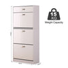 Shoe Storage Cabinet Footwear Organiser Space-saving w/ Drawers White