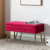 VELVET STORAGE OTTOMAN BENCH FOOTREST CHEST BEDROOM LIVINGROOM STOOL