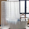 180*180cm 3D Bath Shower Curtain Clear Plastic Diamond Cube Thick PEVA 12 Hooks