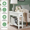 2-Tier End Table Sofa Bedside Table Nightstand Home Office Bookcase W/ Drawer