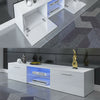 62.99" Modern TV Unit Cabinet TV Stand - Matt Body & High Gloss Doors LED Light