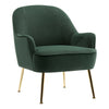 Velvet Fabric Armchair Modern Living Room Casual Single Sofa Chair w/ Metal Legs
