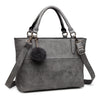 Ladies Girls Pompom Handbag PU Leather Square Satchel Shoulder Tote Bag