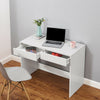 Black Computer Desk 100cm 2 Drawer Dressing Table Wooden Furniture Office
