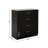 Modern Chest of Drawers 4 Drawer Cabinet Anti-Bowing Support Nightstand BLACK