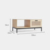 Lena Rattan Coffee Table Natural Industrial Design Black Metal Legs Living Room