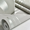 Modern 3D Crescent Wave Stripes Embossed Non-woven Flocking Wallpaper Grey 10M