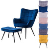 Vera Linen / Velvet Occasional Lounge Living Room Accent Chair Armchair Metal L