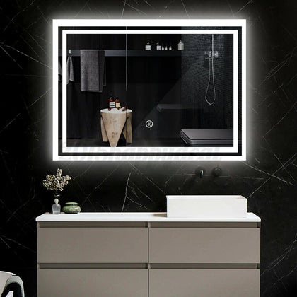 500X700 IP45 Waterproof Touch Control Light LED Illuminated Bathroom Mirror UK