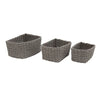 Set of 3 Paper Rope Storage Boxes Gift Hamper Bedroom, Bathroom Baskets Grey