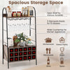 Kitchen Wine Bar Storage Cabinet Industrial Baker’s Rack w/ Detachable Wine Rack