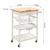 Wooden Kitchen Trolley Serving Cart Rolling Storage Rack Drawer Shelf Basket