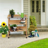 Potting Bench Table Wooden Potting Table Planting Work Station Bench with Shelf