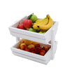 Wooden Vegetable Fruit Basket Stacking Container Slatted Veg Storage Rack Holder