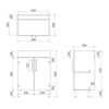 Modern Bathroom Vanity Unit with Basin Sink Storage Cabinet Furniture 600 White