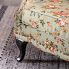 Occasional High Back Wing Floral Fabric Armchair Queen Metallic Rivet Chair Sofa