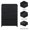 3 Drawer End Table Black Bedside Drawer Wood Nightstand Side Table for Bedroom