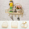 Wall-Mount Floating Wall Shelves Hanging Storage Display Golden Home Office Déco
