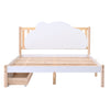 Wooden Bed Frame Storage Drawers 4ft6 Double Size Kids Bed with Cloud Headboard