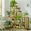 Large 6 Tier Wood Plant Stand Multiple Flower Rack Bonsai Utility Shelves Unit