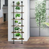 6-Tier Ladder Shelf Industrial Pipe Wall Shelf Display Rack Plant Stand Bookcase