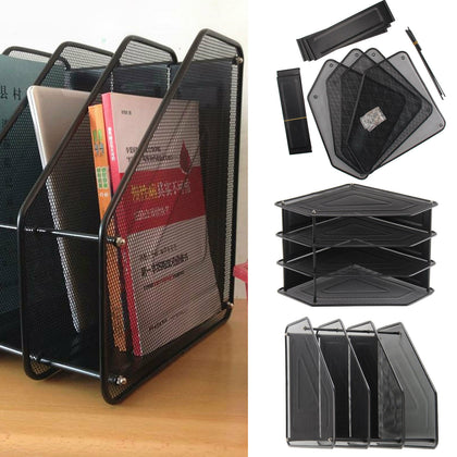 3 Tier Office Desk Document File Magazine Paper Organiser Stand Holder Rack Mesh