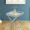 Butlers Console Tray Table Grey Portable Serving Wooden Shelf Storage Folding