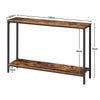 HOOBRO Console Table 120 cm Sofa Table Industrial Entryway Table Rustic Brown