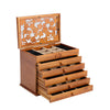 Retro Wooden Jewellery Box Vintage Trinket Chest Large Storage Drawers Cabinet