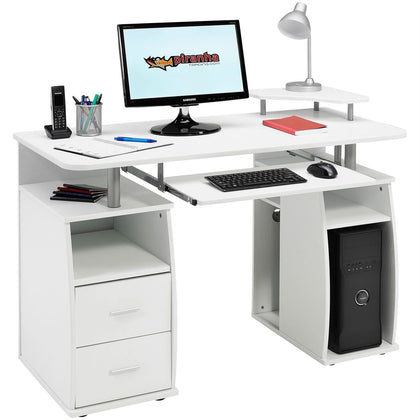 Computer Desk with Shelves Cupboard & Drawers Home Office - Piranha Tetra PC 5s