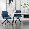 LUNA MODERN FABRIC DINING CHAIR PADDED SEAT w ARMS METAL LEG KITCHEN SET 6