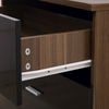 High Gloss REFLECT 5 Drawer Chest - Quality Bedroom Furniture Black/Walnut
