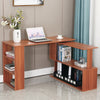 L-shaped Computer Desk Corner PC Table Workstation Home Office Shelves Rotatable