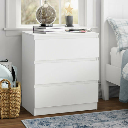White / Black Chest of Drawers Bedside Table Nightstand 3 Drawer Cabinet Bedroom