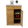 Shoe Rack Shoes Storage Cabinet Unit Stand Cupboard 2 Doors Organiser Bamboo