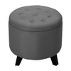 Chesterfield Storage Footstool Ottoman Round Button Tufted Top Stool Entryway UK