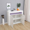 White Sideboard Storagey Matt Body&High Gloss Doors Cupboard Cabinet w/LED Lights