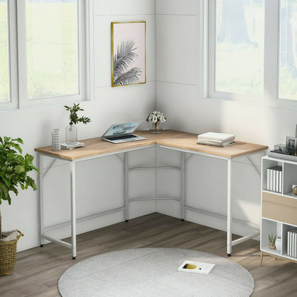 128x120x76.5cm L-Shape Computer Desk Office Corner Desk Laptop Study Workstation