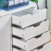 Mobile Filing 5 Drawer Pedestal Cabinet File Storage with Door Home Office White