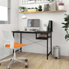 Black Metal Small Writing Table Home Office Space Saving Furniture Computer Desk