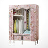 Large Canvas Wardrobe Foldable Clothes Cupboard Storage Organiser Shelving Rail