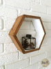 Handmade Wooden Hexagon Shelf/ Walnut