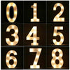Large LED Light Up Numbers 22cm White 0-9 Wedding Birthday Party Xmas Night Lamp