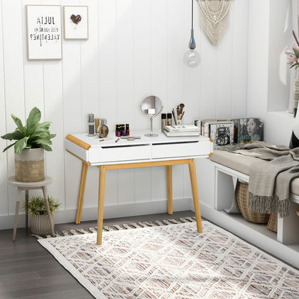 Dressing Table with 2 Storage Drawer, Bedroom Dresser Makeup Desk, White