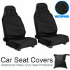 2x Universal Front Car/Van Seat Covers Protectors Black Waterproof Heavy Duty