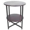 Round 2 Tier Sofa Side End Tea Corner Table Metal Frame with Shelf Living Room