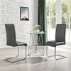 Modern 2pcs Dining Chairs Faux Leather High Back Sturdy Chrome Legs Office/Cafe