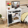 Wooden Trolley Computer PC Laptop Desk White Study Office Bedroom Furniture Wood